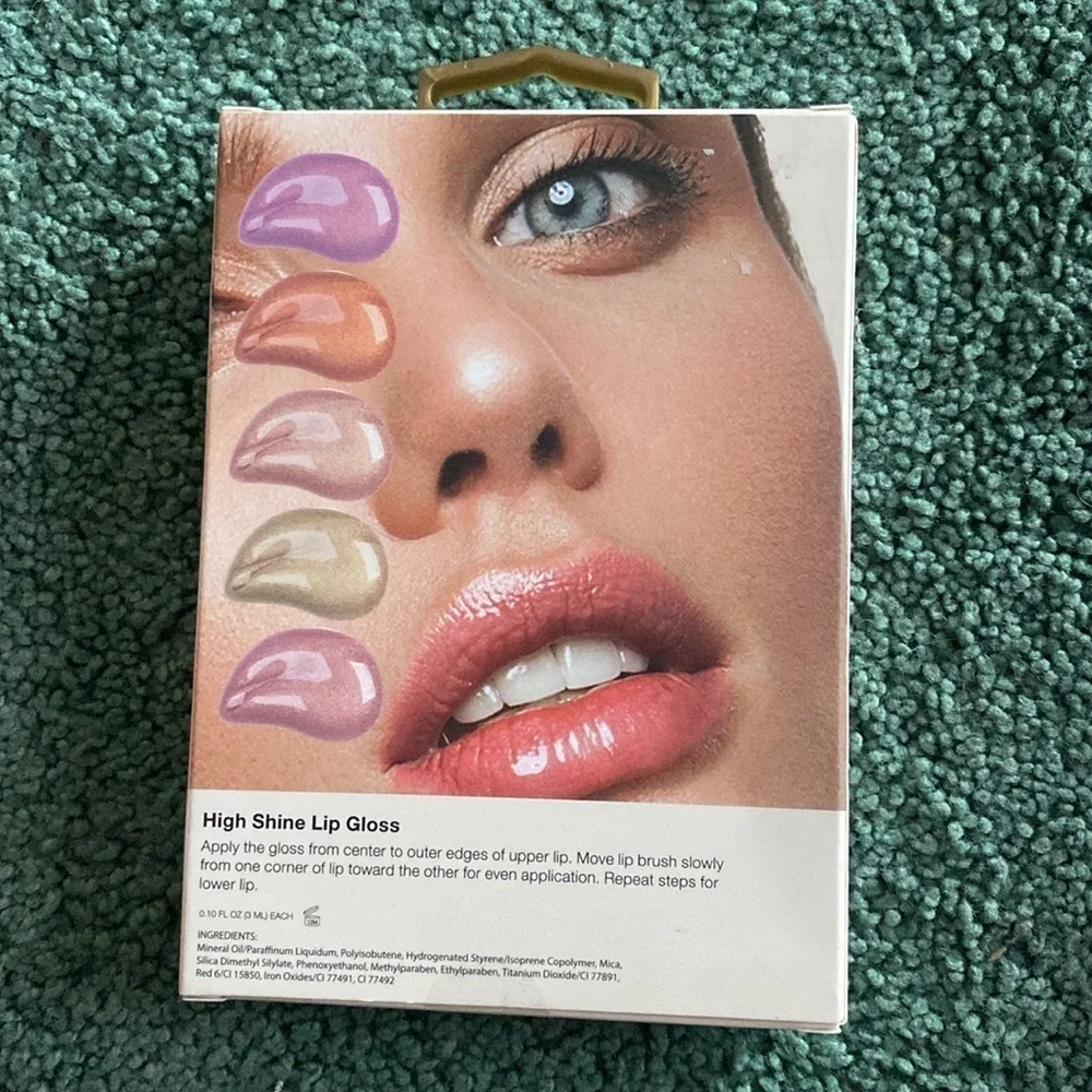 Ellen Tracy High Shine Tinted Lip Gloss Set of 5 Cruelty-Free & Long-Lasting